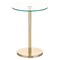 mDesign Metal/Glass Top Round Accent Side/End Drink Table Furniture